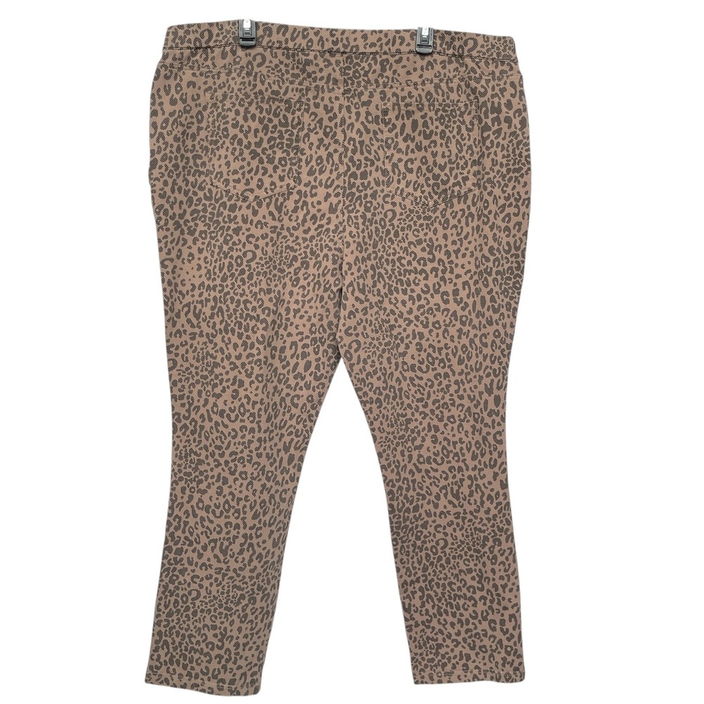 Denim & Co Leopard Print Pull On Pants Womens 24W Tan Black A383233